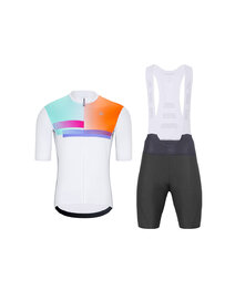 HOLOKOLO Kurzarm Radtrikot und Shorts - SPECTRO - Anthrazit/Weiß